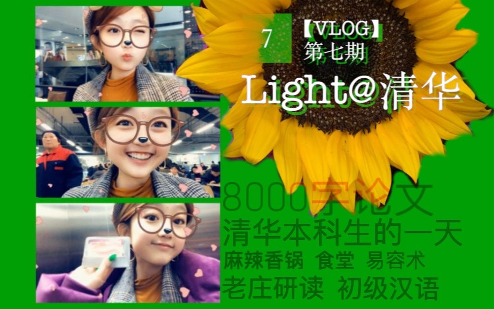 【VLOG】Light@清华 清华本科生的一天 8000字论文 换脸 易容术 清芬园 香锅 办琴卡哔哩哔哩bilibili