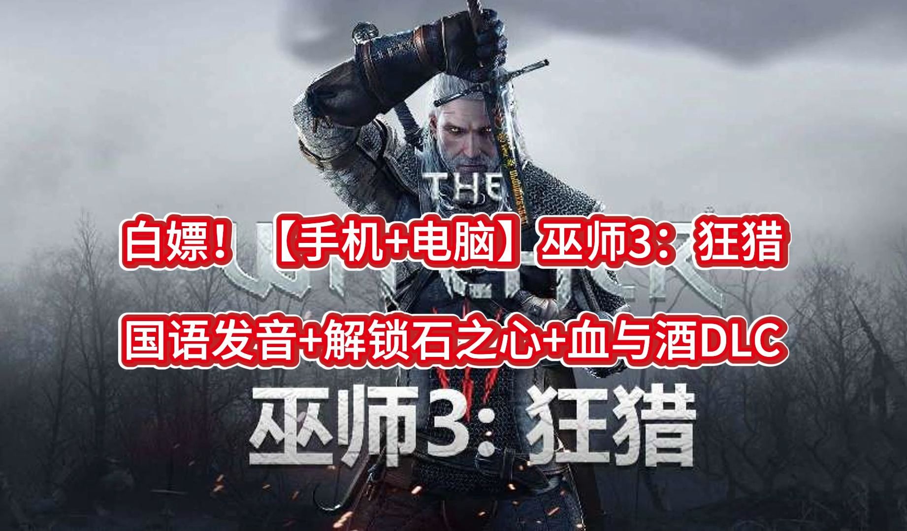 白嫖!【手机 电脑】巫师3:狂猎v4.0.4 国语发音 解锁石之心 血与酒dlc