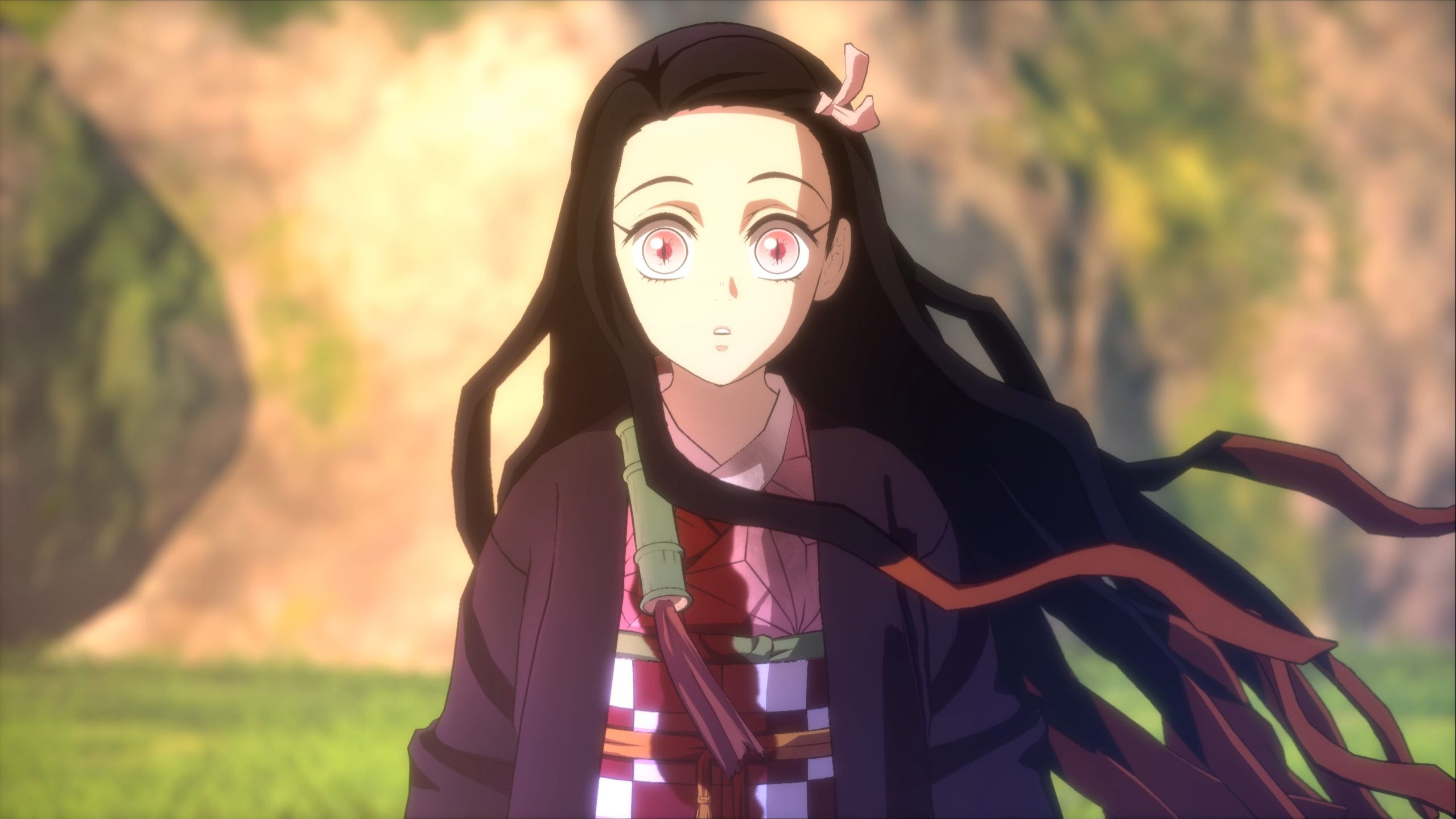 祢豆子走在阳光下