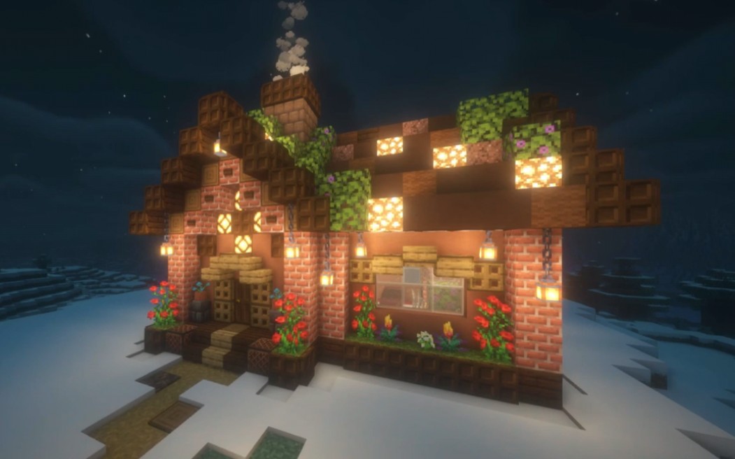 【我的世界】雪原上的小屋