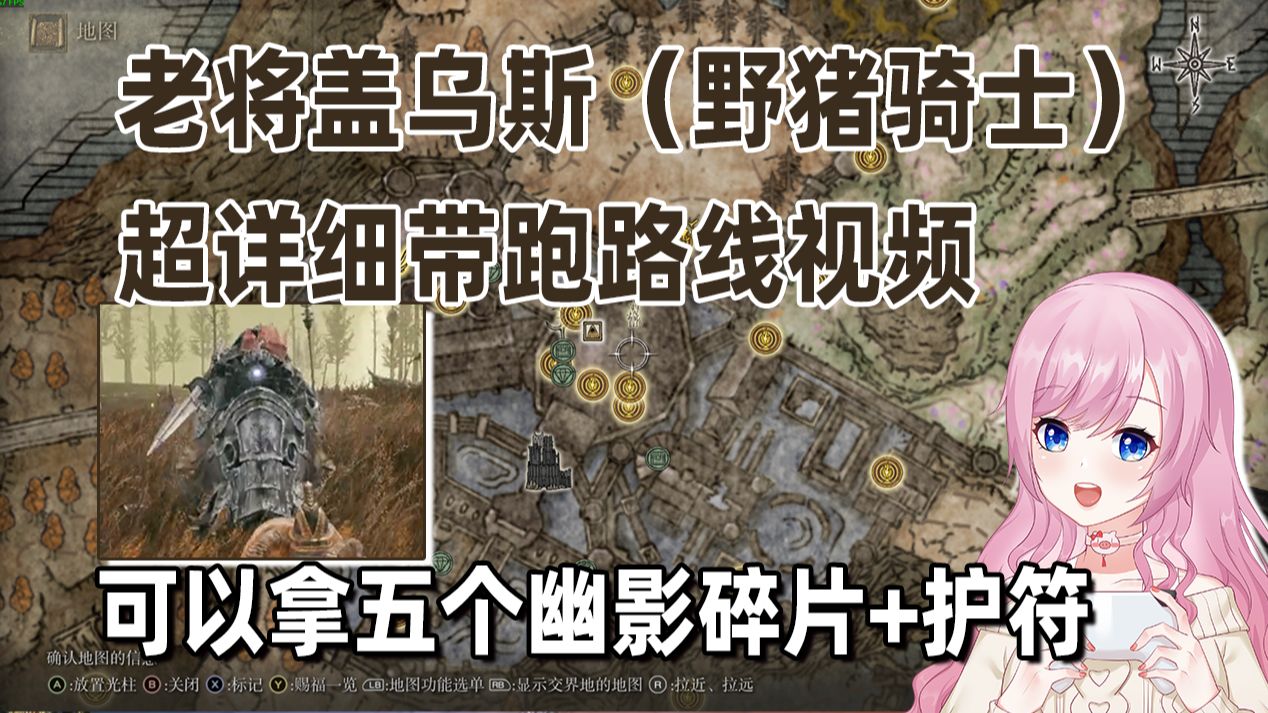 【艾尔登法环DLC】老将盖乌斯又名野猪骑士 超详细带跑流程 可拿5个幽影树碎片+狙击弓护符单机游戏热门视频