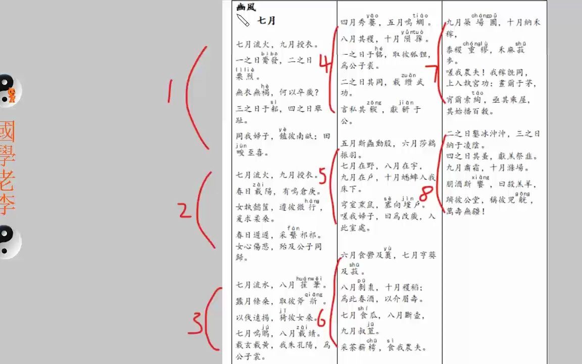 [图]66七月上豳风国风诗经国学老李通俗白话讲解