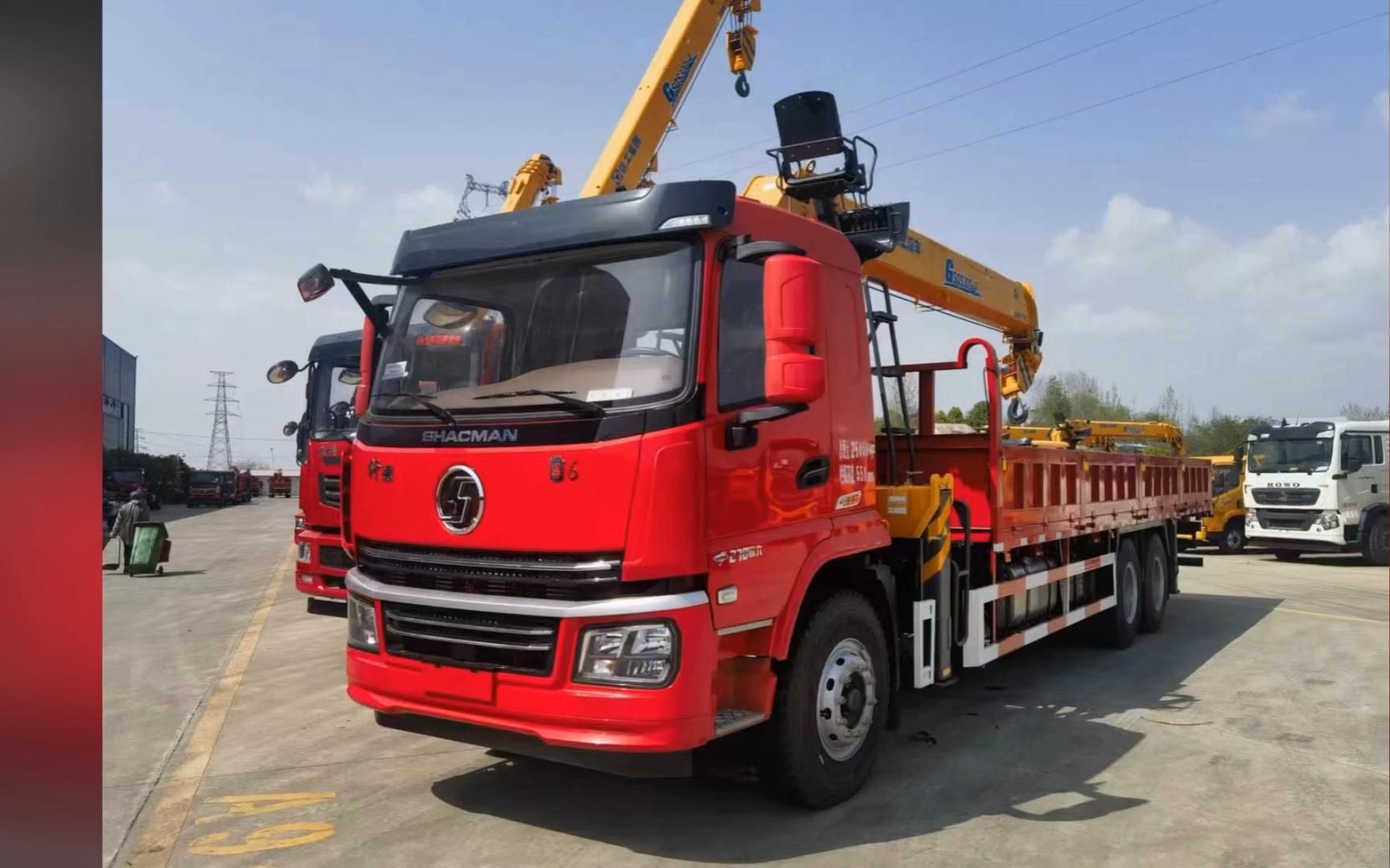 陕汽轩德翼6后双桥随车吊配徐工g型12吨四节or五节