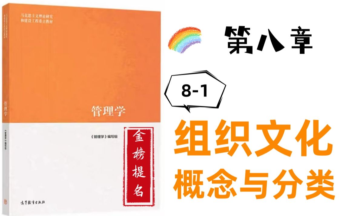 马工程《管理学》|81 本章框架&组织文化的概念与分类哔哩哔哩bilibili