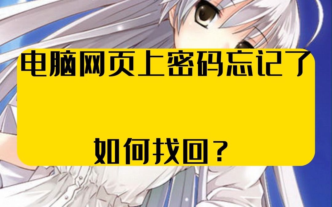 电脑网页上密码忘记了如何找回?一招教你轻松搞定哔哩哔哩bilibili