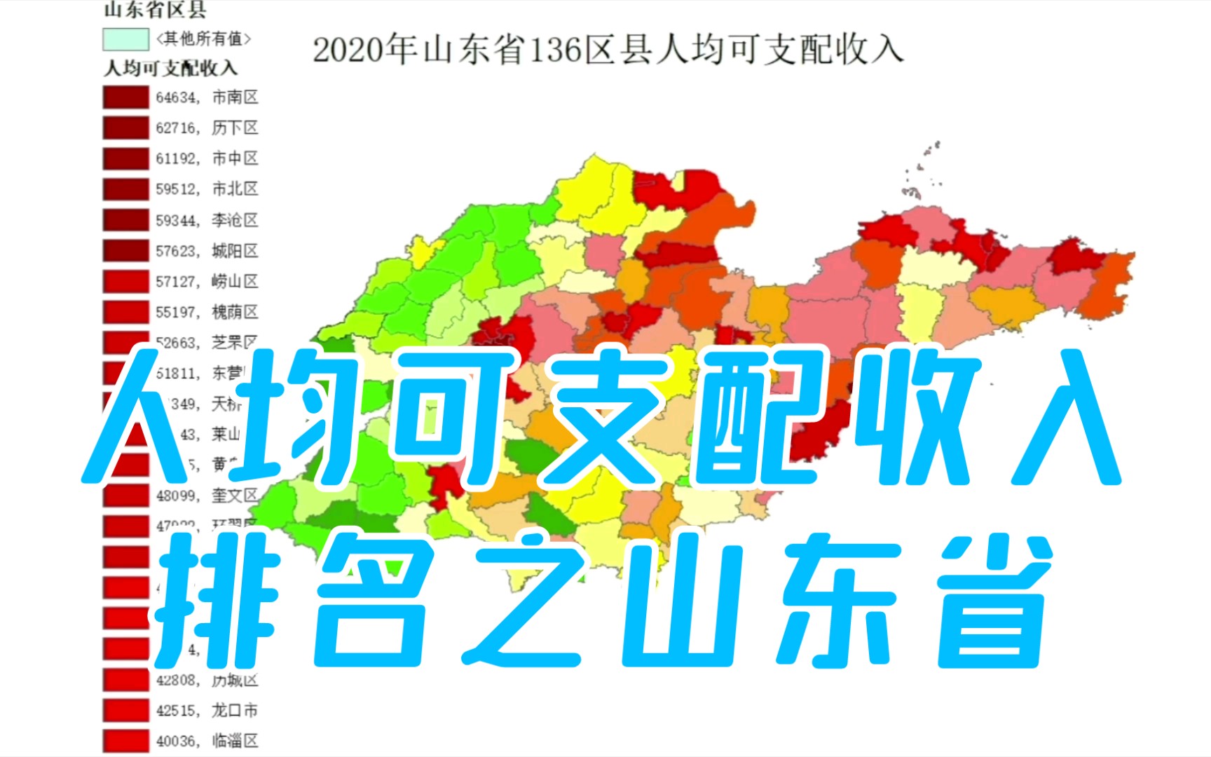 2020年山东省136区县人均可支配收入排名哔哩哔哩bilibili