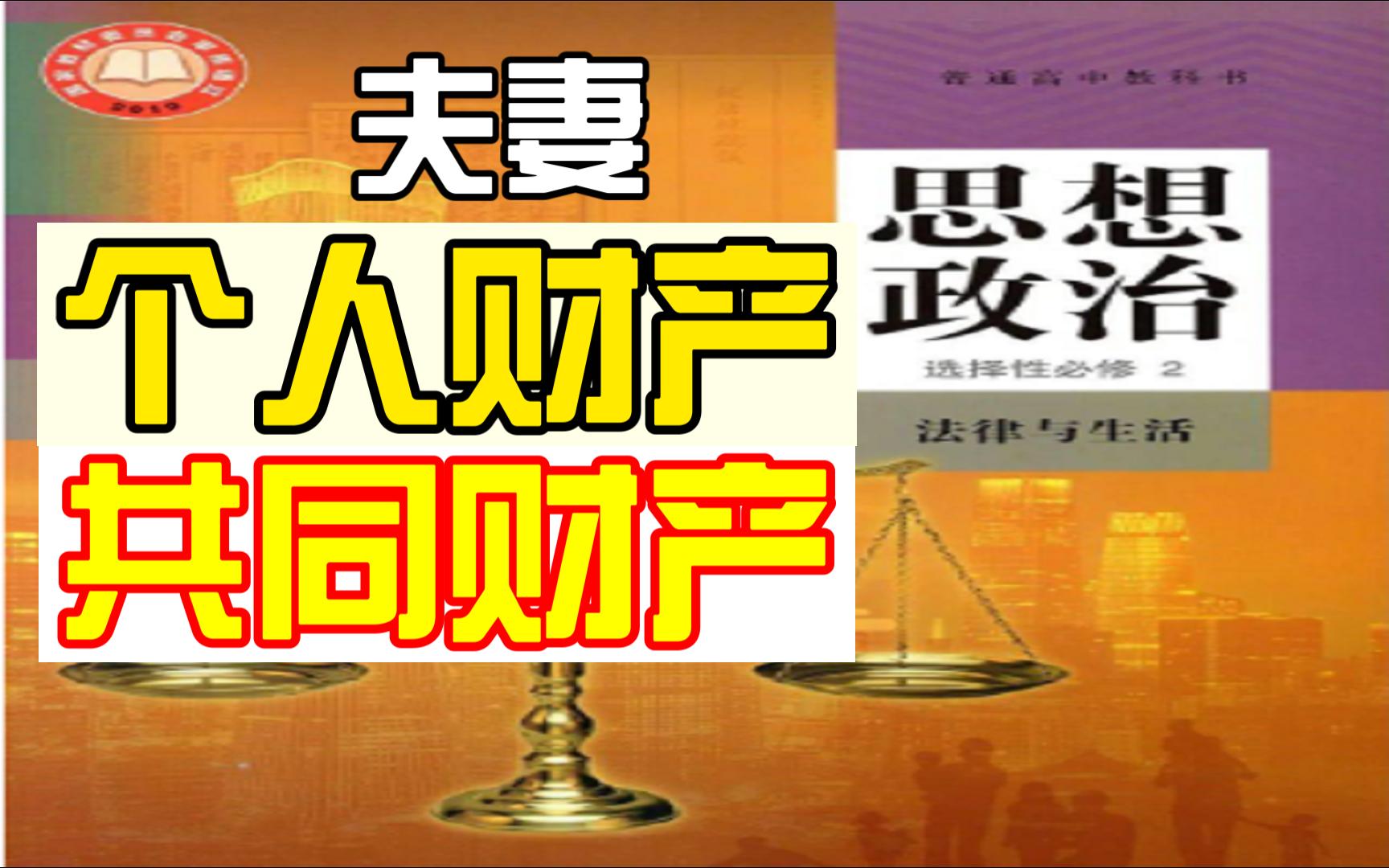 【法律与生活】夫妻共同财产和个人财产、共同债务和个人债务的区分,易混重难点高中政治选必2哔哩哔哩bilibili