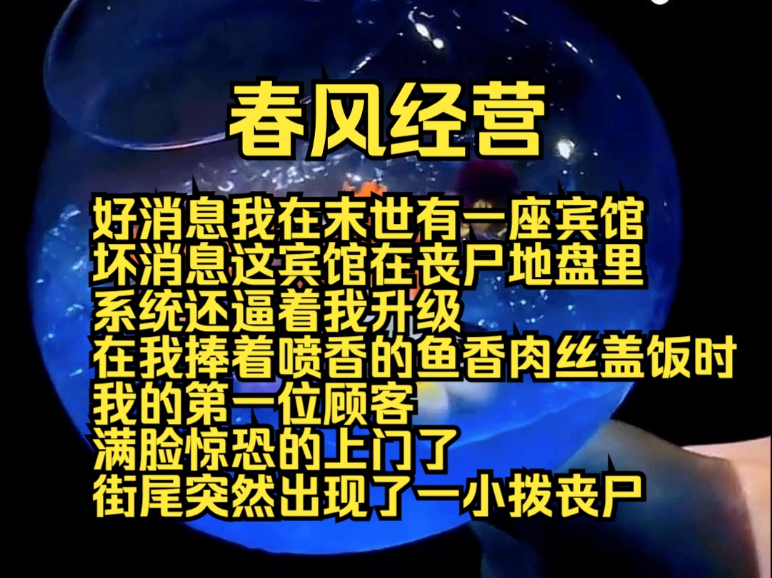 (完结勉费)春风经营:好消息我在末世有一座宾馆,坏消息这宾馆在丧尸地盘里,系统还逼着我升级,在我捧着喷香的鱼香肉丝盖饭时,我的第一位顾客满...