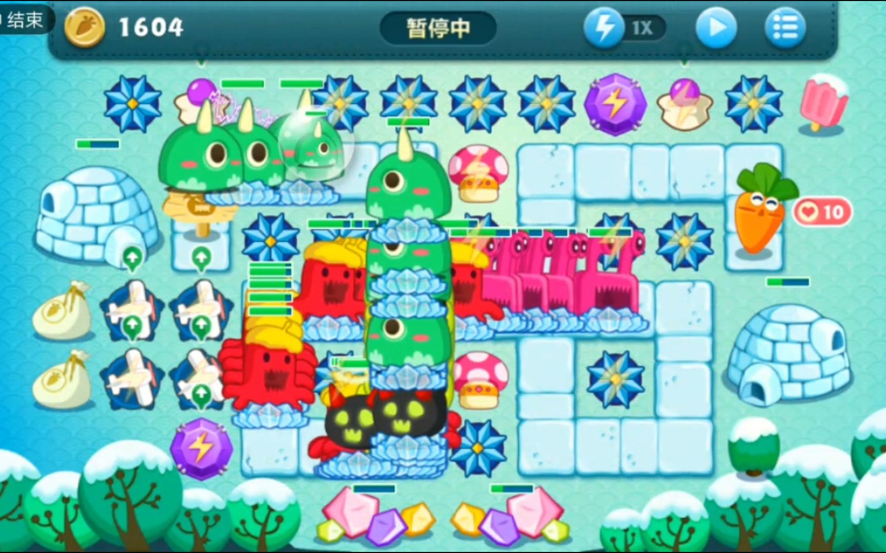 保卫萝卜57:冒险模式53:冬季第15关,第16关