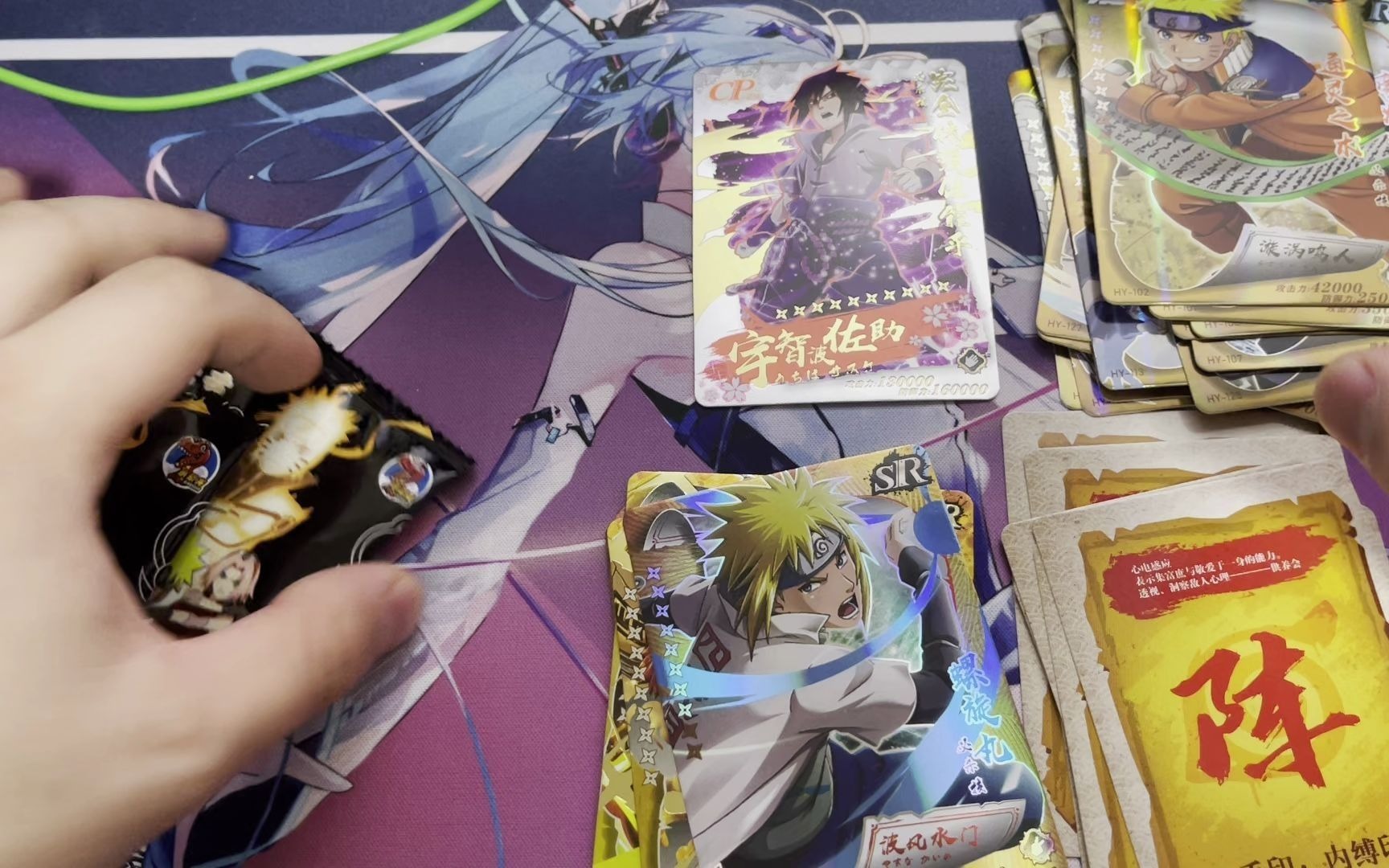 cp佐助 sp ur hr 火影忍者 卡牌 钻石包 开箱 开盒_哔哩哔哩 (゜-゜)