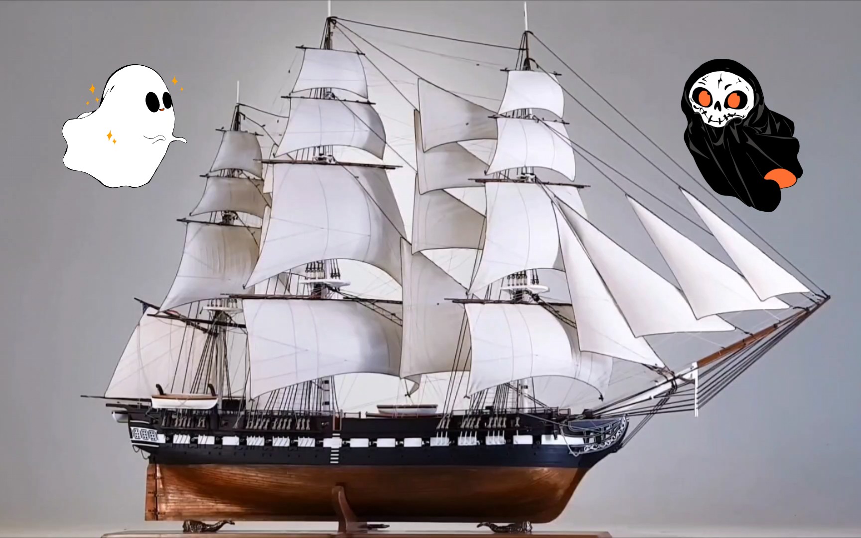 美国六大护卫之宪法号精品全帆装模型细节丰富