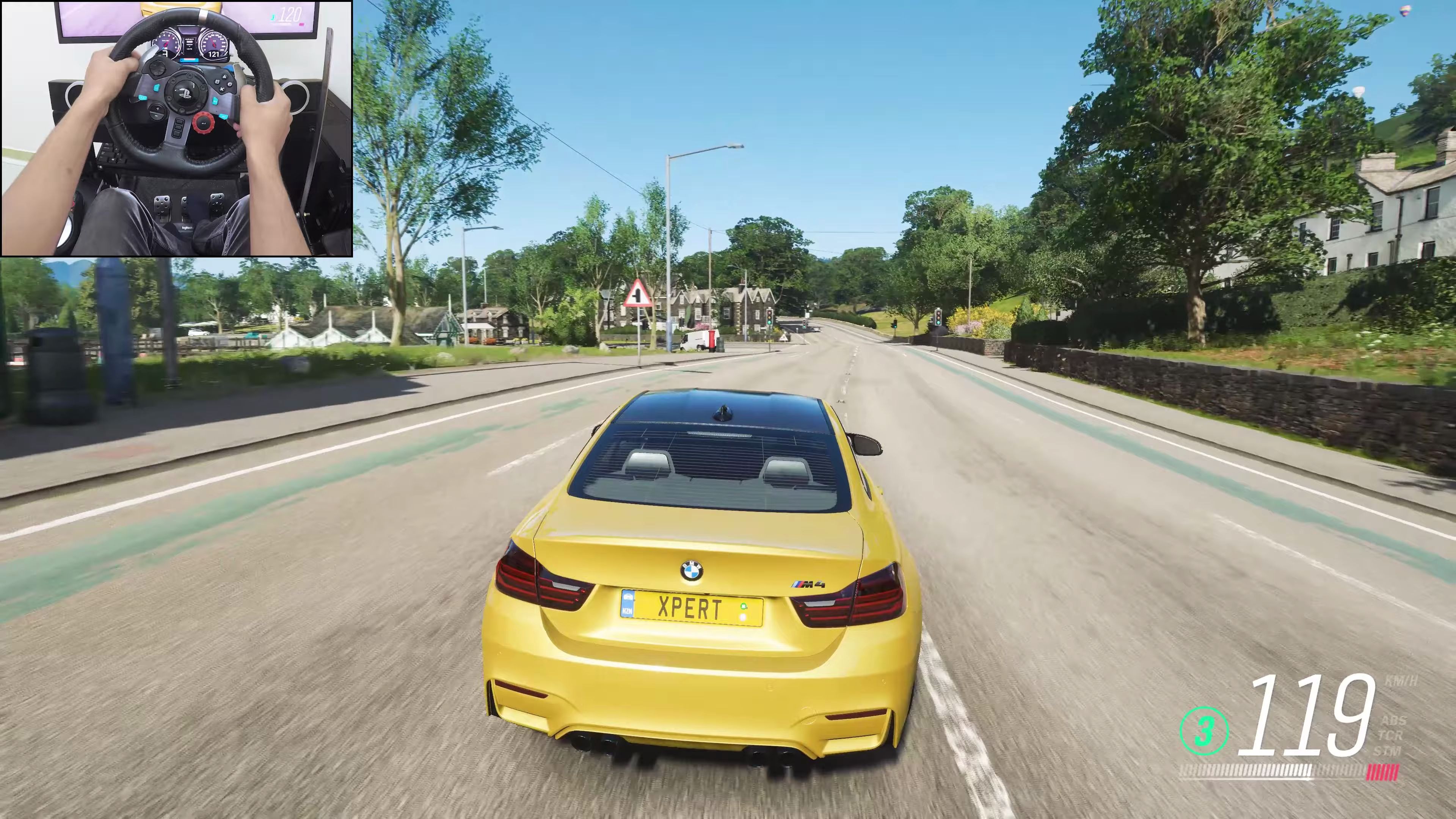 [4k60] 当国外大佬用方向盘玩地平线4 (700bhp bmw m4 liberty walk