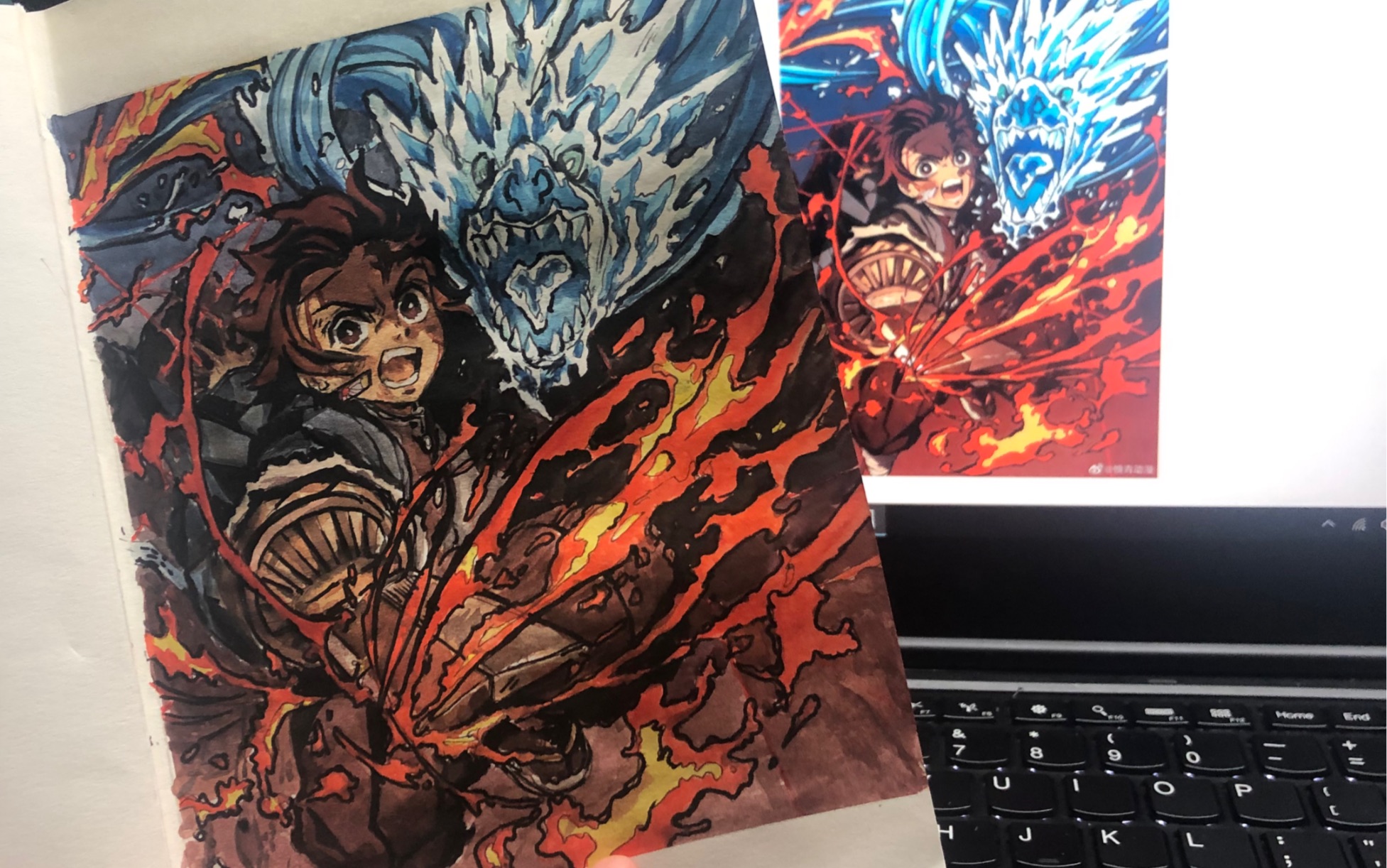【鬼灭之刃】水彩临摹炭治郎 水调歌头,登峰造极!_哔哩哔哩_bilibili
