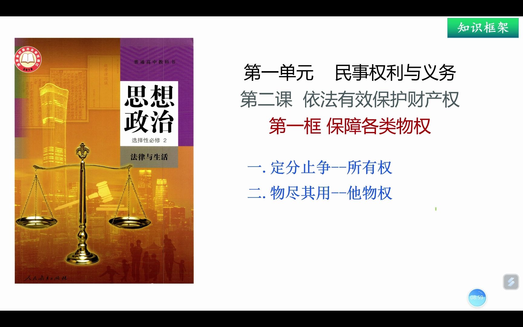 高中政治选必二2.1保障各类物权