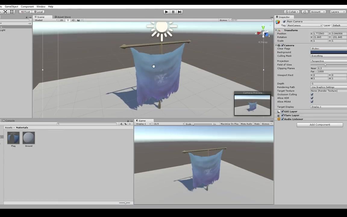 怎么使用Unity3D中的布料系统做一个旗帜哔哩哔哩bilibili