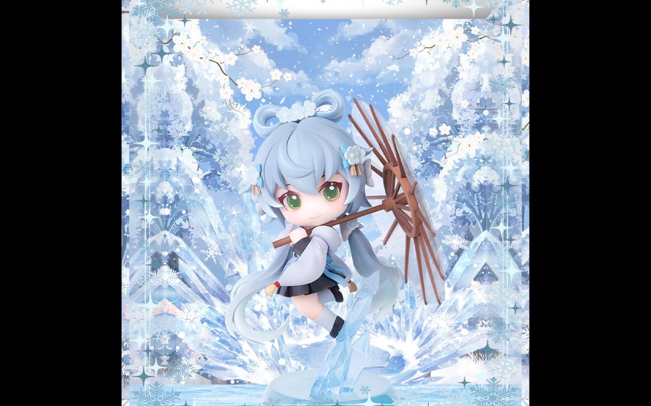 七古力 高透手办主题展示盒 适用于 擎苍 vsinger 洛天依 梨花雪 q版