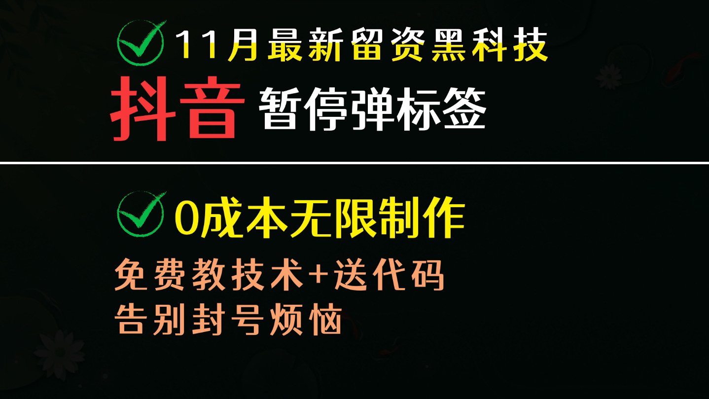 11月抖音留微信号的最好方式 0成本制作 引流到微信的技巧和方法 暂停弹标签代码名片教程引流出现别人的主页暂停视频就可以看到标签的视频怎么做的引...