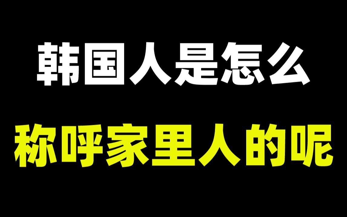 【韩语】韩国人是怎么称呼自己家里人的呢?一个视频带你搞定韩语家族称呼!建议收藏~哔哩哔哩bilibili