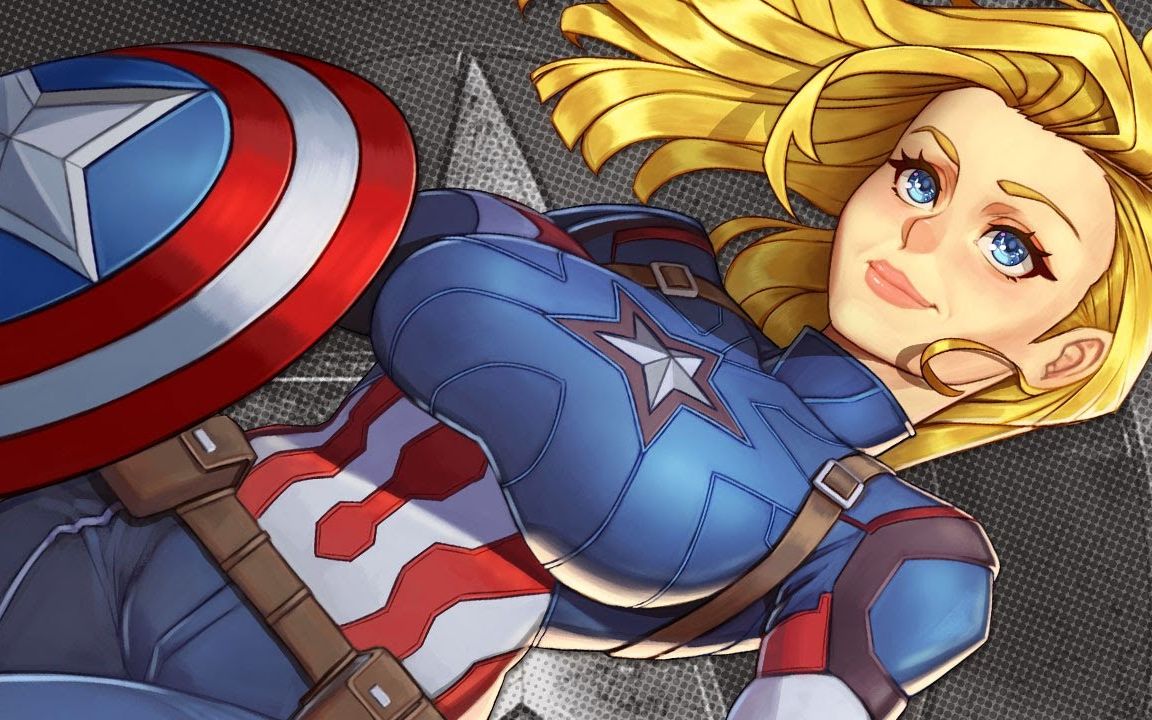 女版美队 女版钢铁侠,mikeymegamega作画 timelapse_哔哩哔哩 (゜-゜)