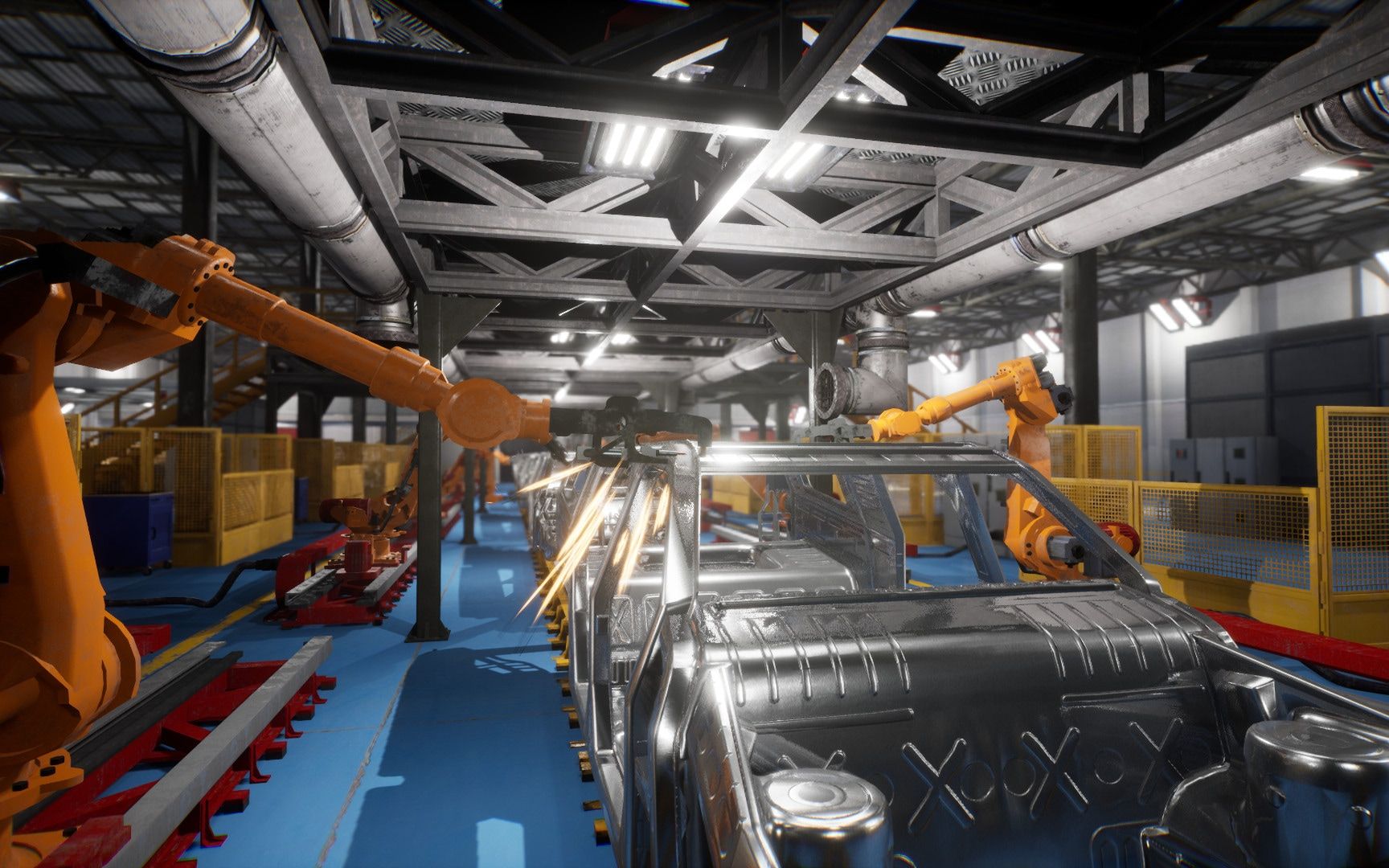 ue模型 未来智能汽车生产焊接组装车间3d模型设计素材 car welding