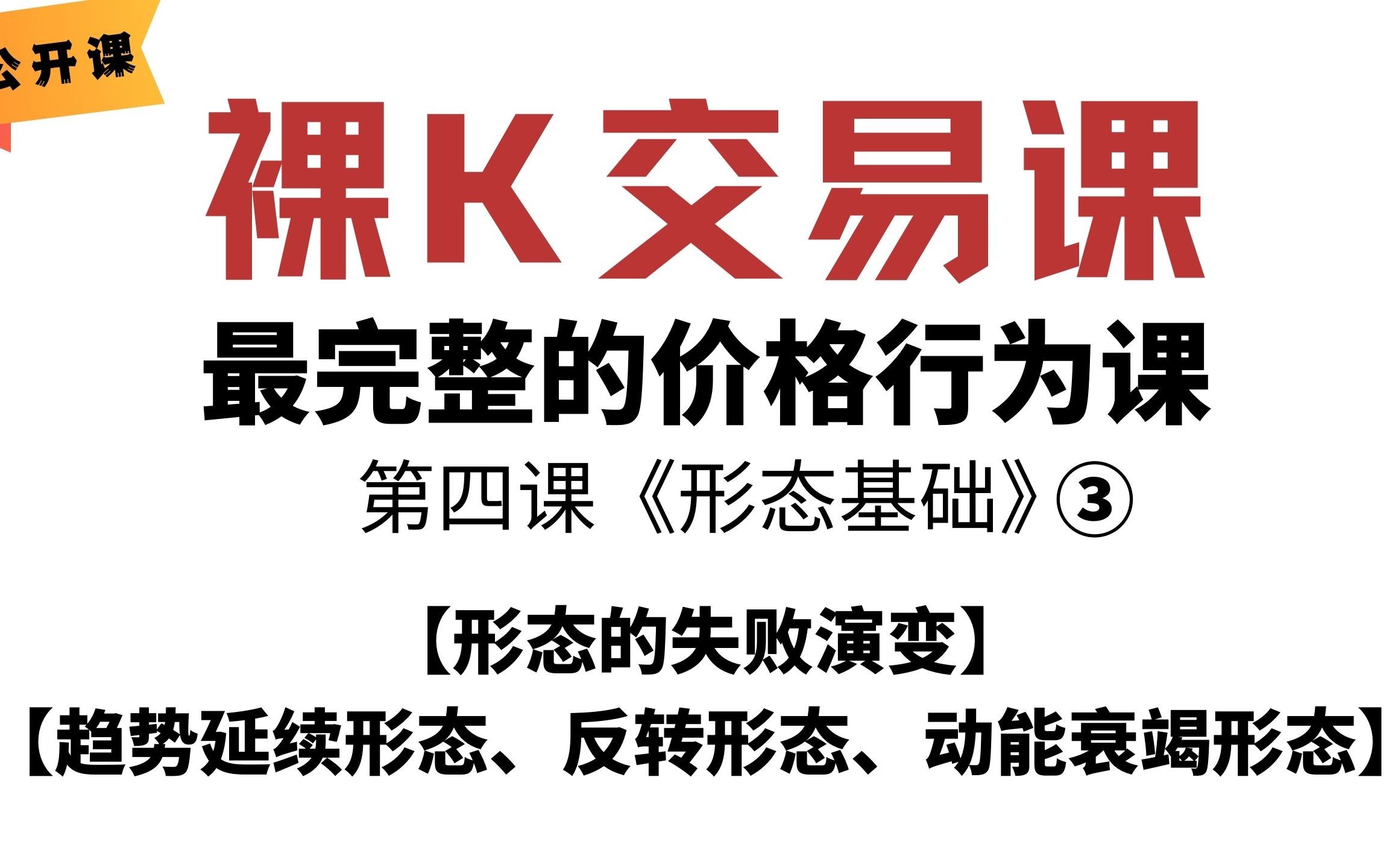 K线 形态 基础 | 形态的成功与失败演变 | 常见的形态结构 | 形态 基础 | 形态 基础 | 裸K交易教学 | 价格行为教学 | 第四课《形态基础》③ |哔哩哔哩bilibili