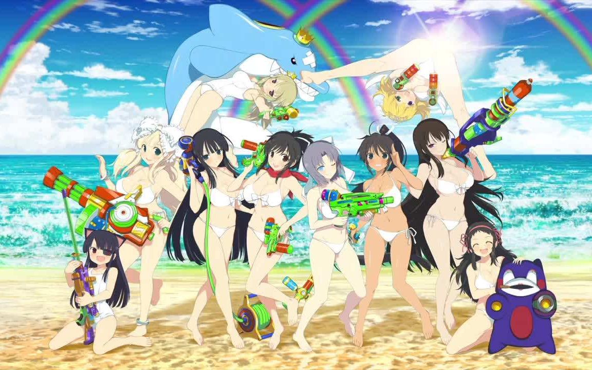 【60帧丝滑官能体验】夏日泳装美少女沙滩水枪激情对射