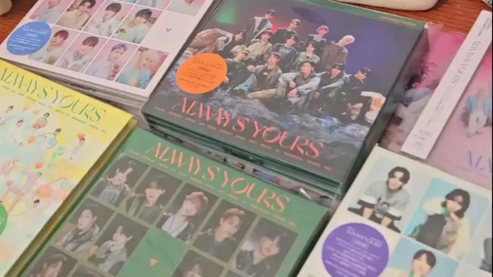 seventeen】 日专《always yours》拆53张hmv线下抽选幸运卡超长拆专_哔 