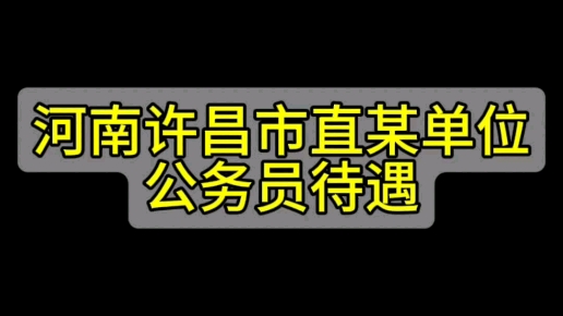 河南许昌市直某单位公务员待遇哔哩哔哩bilibili