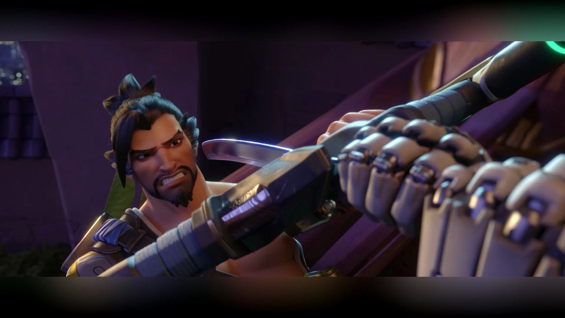 60帧守望先锋cg双龙战斗场面源氏vs半藏