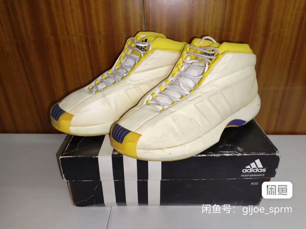 科比 湖人 adidas crazy 1 时尚潮酷 防滑耐磨 篮球鞋 lakers home