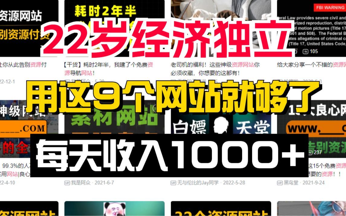 【最强副业】失业在家,靠这9个网站一个月赚了2.2W,不上班也有钱赚!哔哩哔哩bilibili