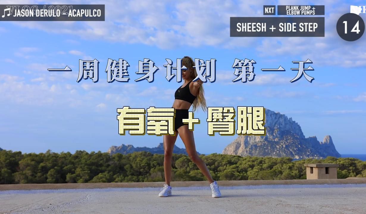 【帕梅拉】一周健身计划第一天-有氧 臀腿!