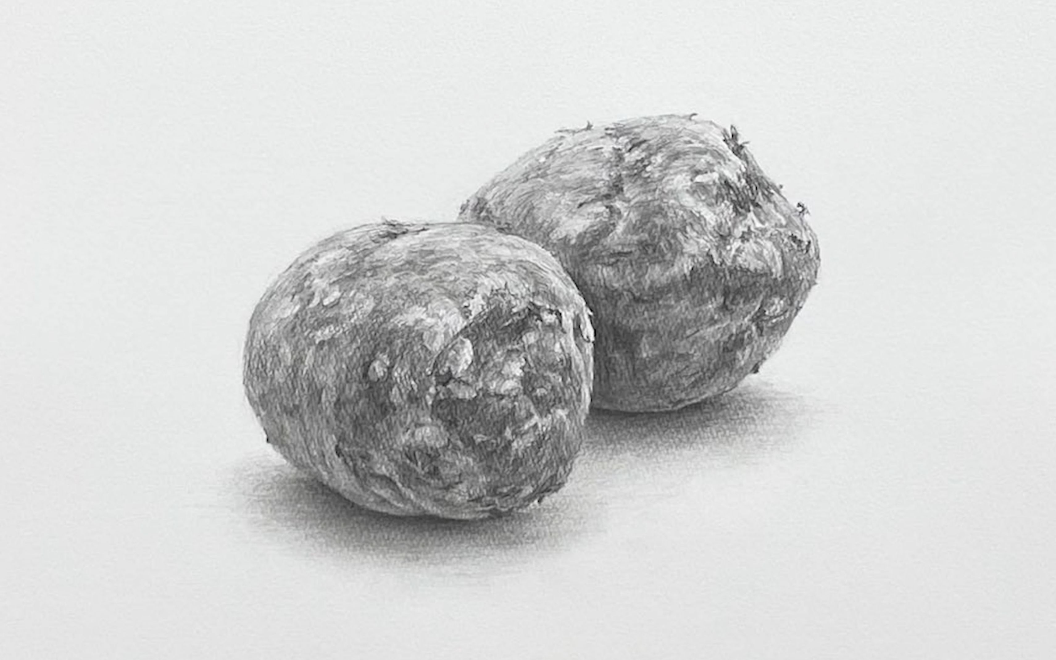 日式素描材质练习-土豆