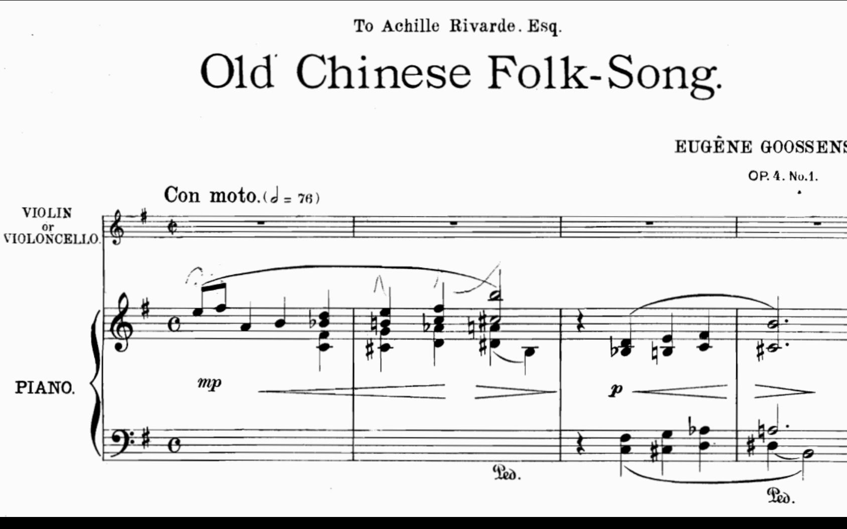 [图]尤金·古森斯 中国古民歌（自扬子江）op. 4 no. 1