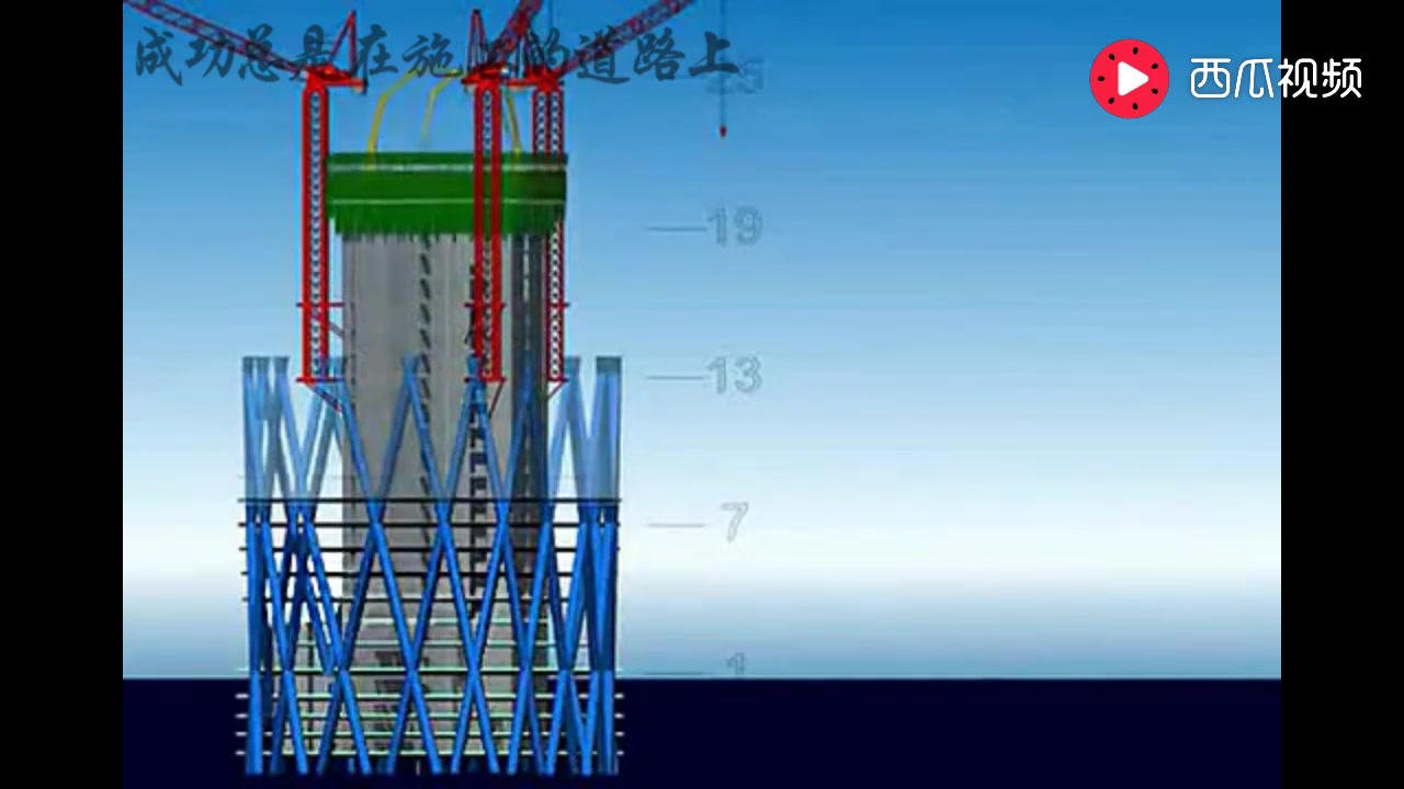 国内超高层项目建设施工全过程(动画讲解)非常不错值得学习!哔哩哔哩bilibili