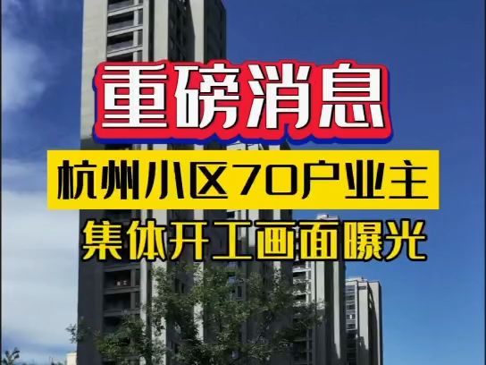 杭州某小区70户业主选择的装修公司,集体开工画面曝光...哔哩哔哩bilibili