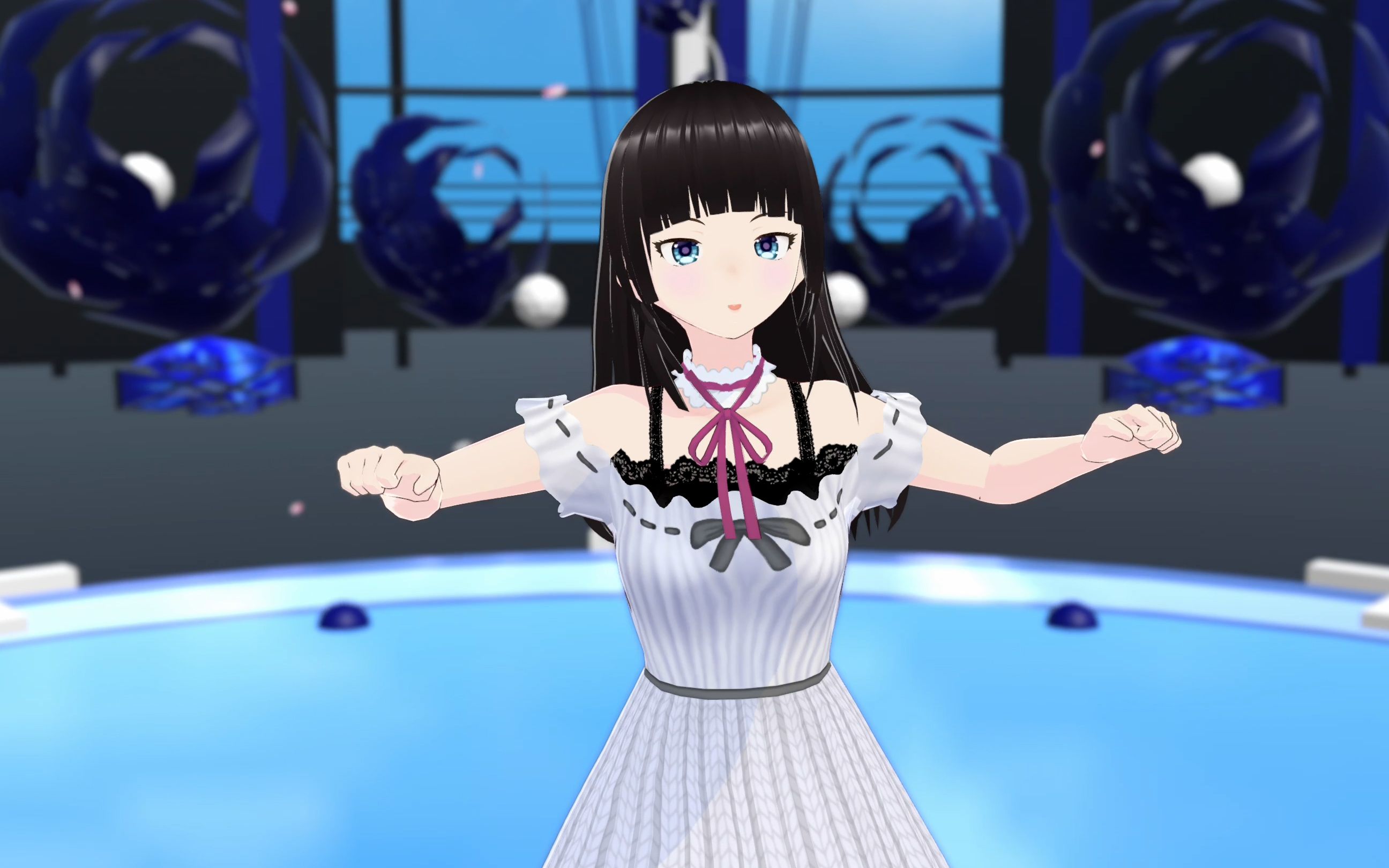 【原创角色/恋爱循环/mmd】黑长直与白裙更配哦,轻飘飘~轻飘飘~朵娜的