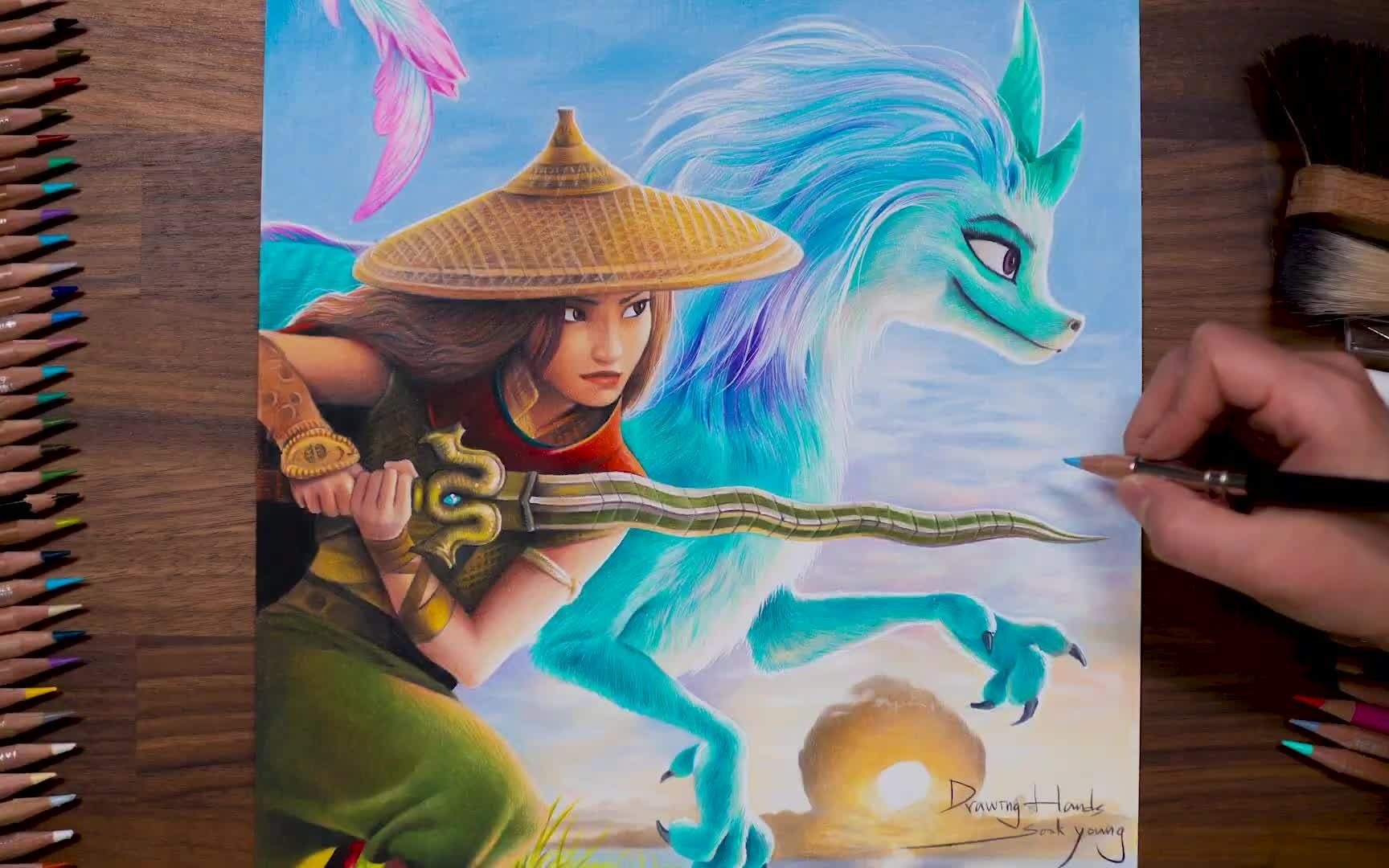 绘画手绘寻龙传说海报drawinghands