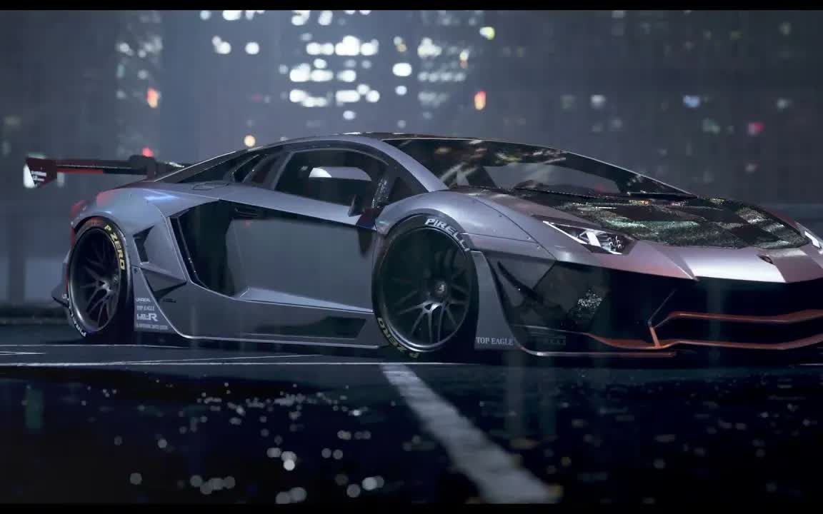 虚幻引擎5 UE5 雨中的兰博基尼 Lamborghini Aventador跑车光追演示 - 视频下载 Video Downloader