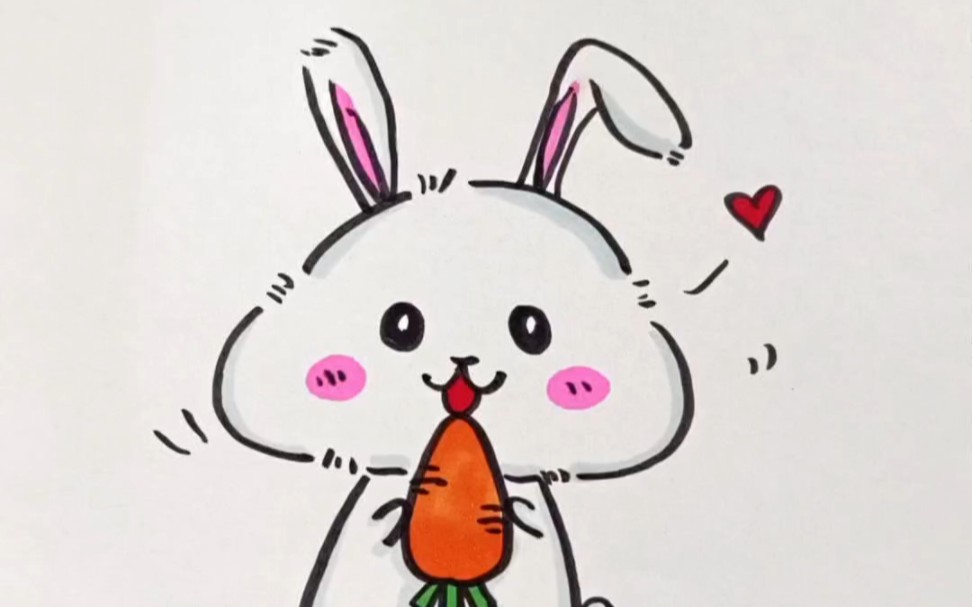 可爱的小兔子简笔画,你学会了咪?