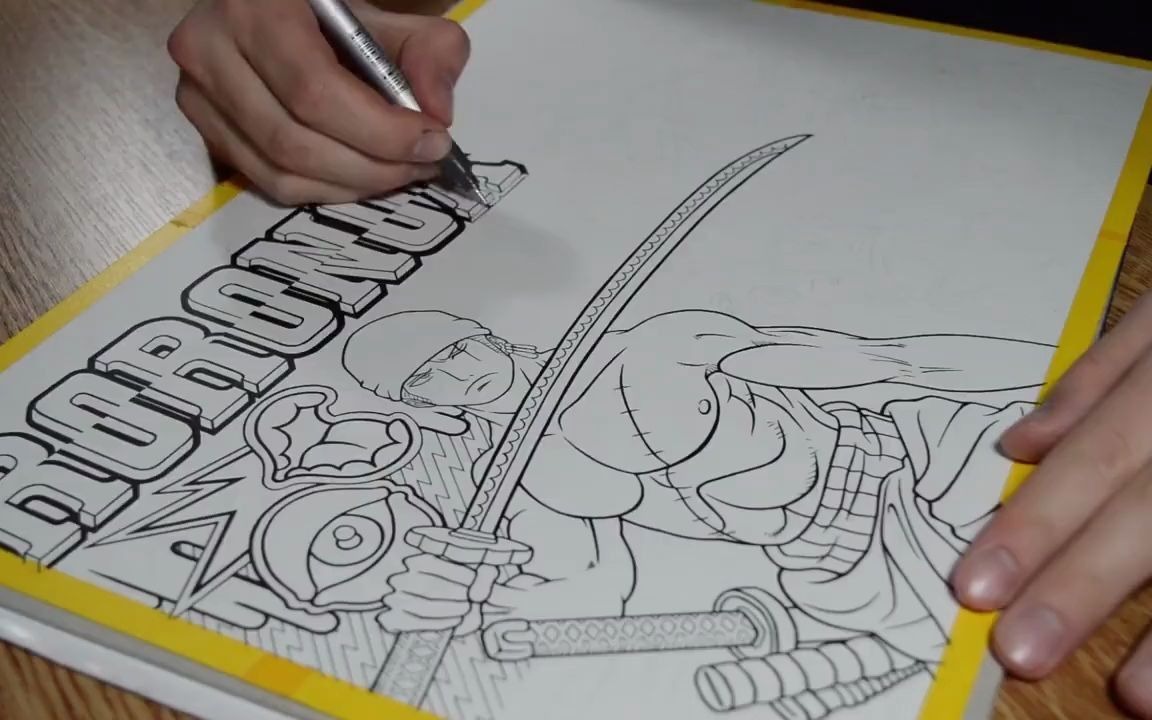 插画大佬手绘的海贼王索隆海报技巧成熟简直堪比尾田荣一郎原作