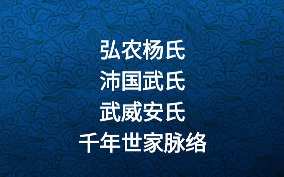 华夏千年中古史  弘农杨氏 沛国武氏 武威安氏(隋皇杨坚、周皇武则天、燕皇安禄山)哔哩哔哩bilibili