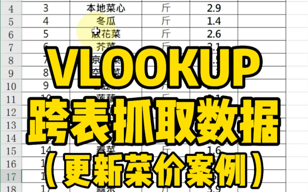 VLOOKUP函数跨表抓取数据案例~哔哩哔哩bilibili