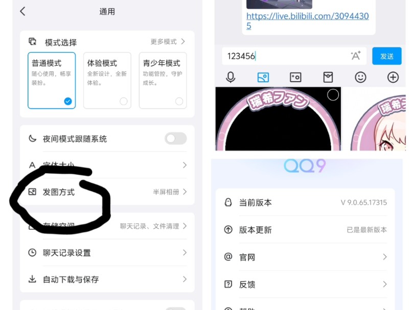 QQ居然瞒着你更新了,现在你可以半屏发送图文哔哩哔哩bilibili演示