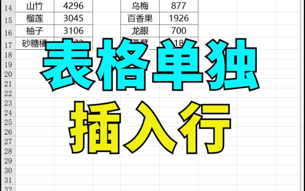 【Excel】给单独表格插入行 008哔哩哔哩bilibili
