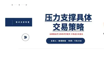 第三章 基于压力支撑的具体交易策略