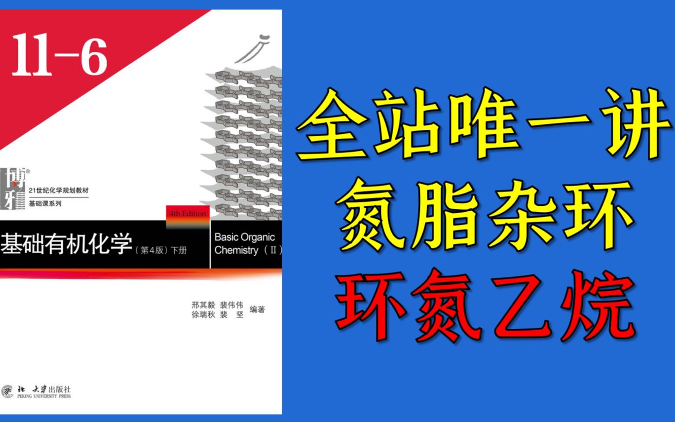 基础有机化学 L116 含氮脂杂环 环氮乙烷 烯胺的制备哔哩哔哩bilibili