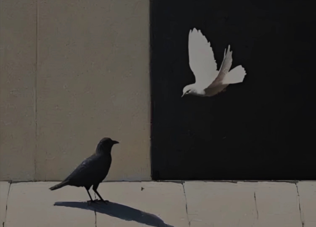 白鸽乌鸦相爱的戏码