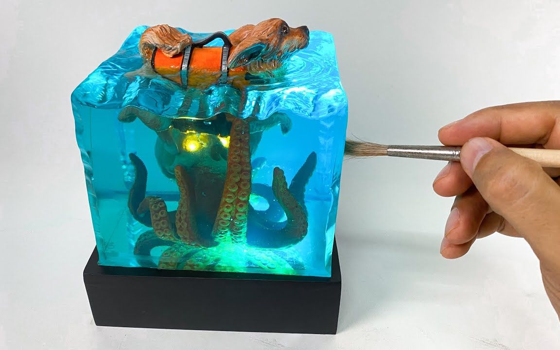 【搬运】黏土滴胶作品 丧尸章鱼的狩猎_哔哩哔哩_bilibili