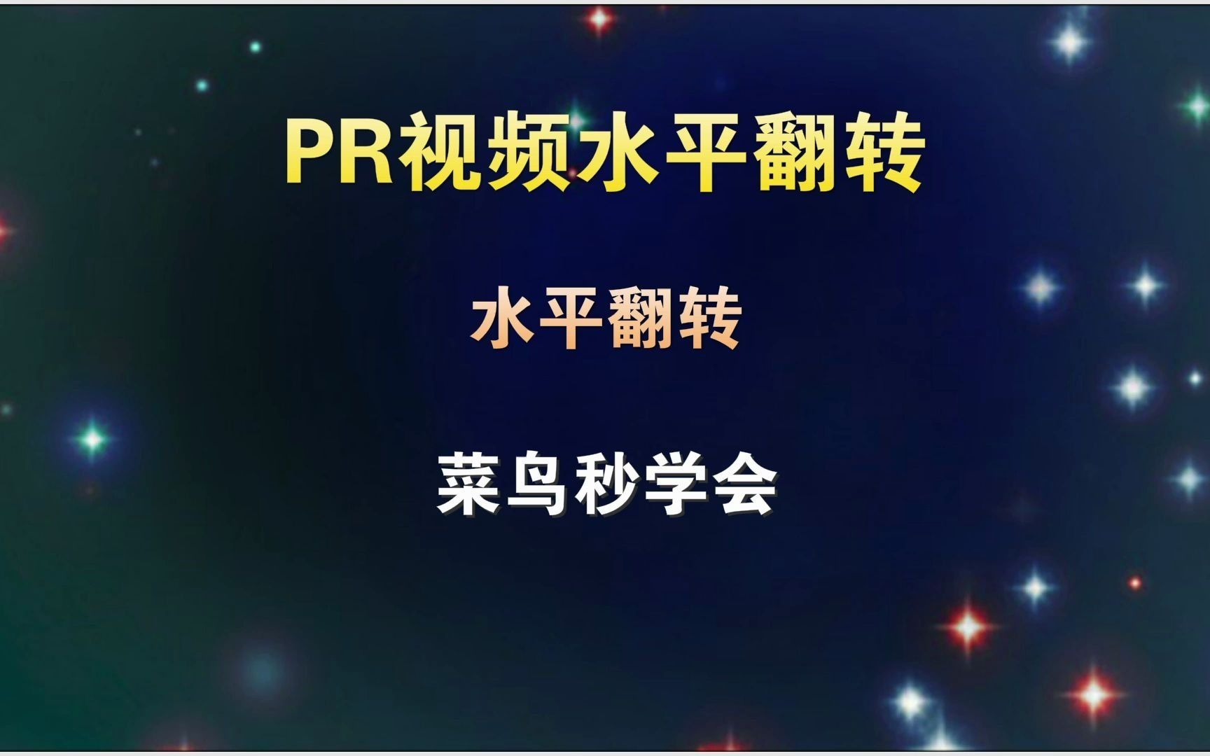 PR如何让视频水平翻转,菜鸟学会只要2分钟,教程通俗易懂哔哩哔哩bilibili